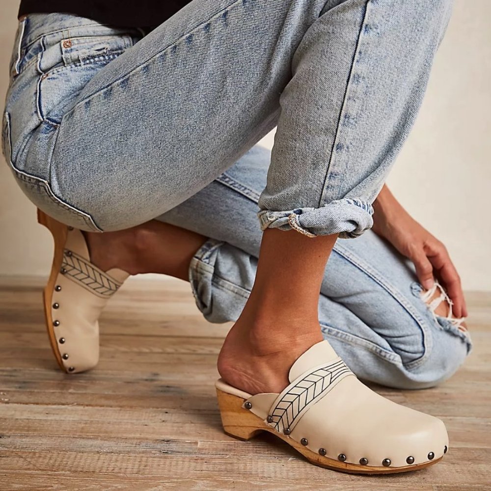 Free People Chloe Clogs – Size 8 / EU 38 – Bone – NIB – Classic Backless Slip-On - Picture 11 of 12